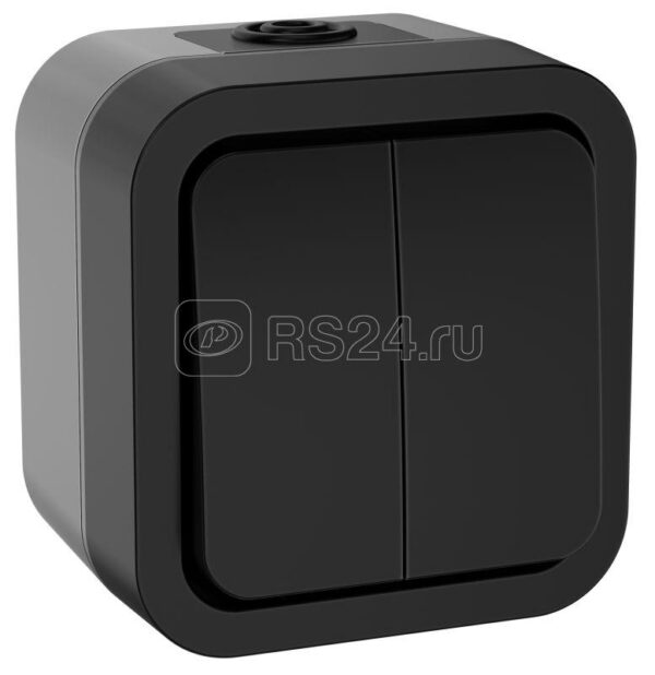 IEK TORS Выключатель двухклавишный 10А IP55 TS105 графит
TS-V20-0-10-55-K53