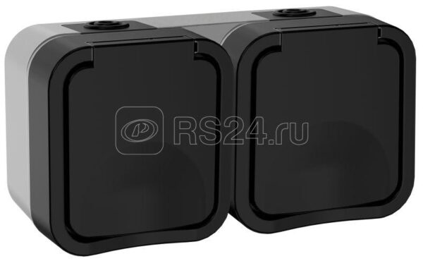 IEK TORS Розетка 2-ая с з/к кр. гориз. 16А IP55 TS122 графит
TS-R26-16-55-G-K53
