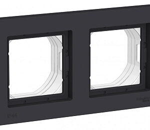 ATLASDESIGN AQUA 2-п. рамка IP44, карбон