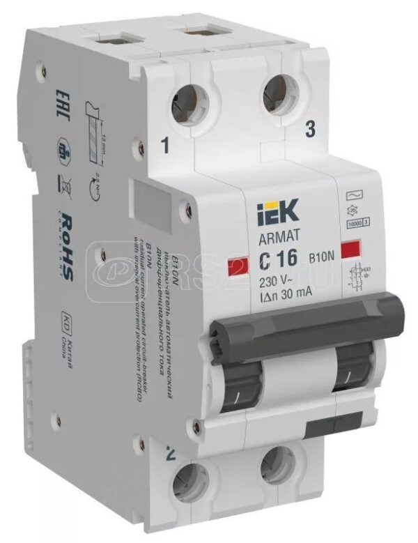 ARMAT АВДТ B10N 2P C16 30мА тип AC IEK AR-B10N-2-C016C030