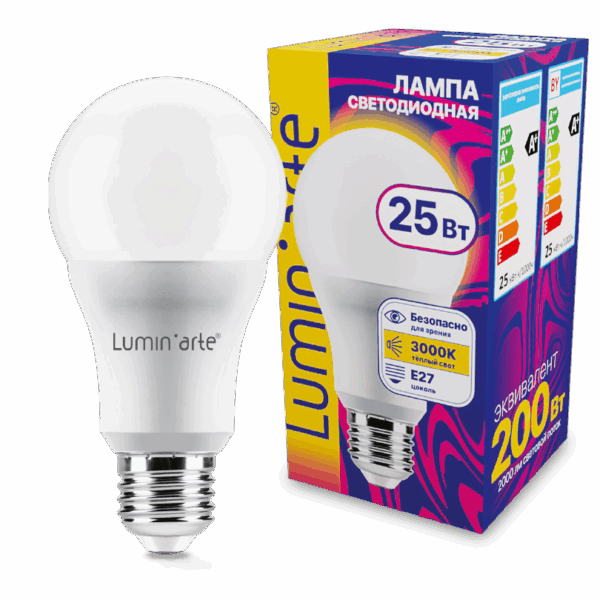 Светодиодная лампа LUMIN'ARTE LSTD-A65-25W3KE27 25Вт 3000K E27