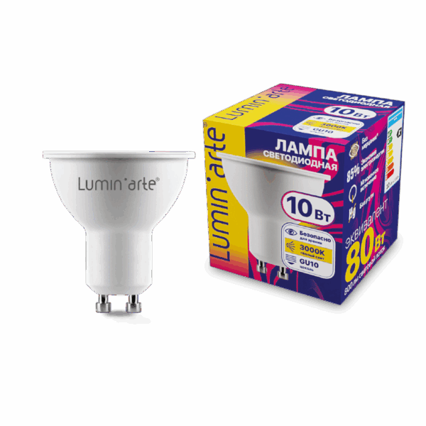 Светодиодная лампа LUMIN'ARTE LSTD-PAR16-10W3KGU10 10Вт 3000K GU10