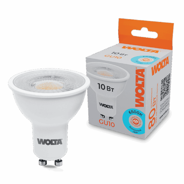 Светодиодная лампа WOLTA WSTD-PAR16-220V10W6KGU10-L с линзой 10Вт 6500K GU10