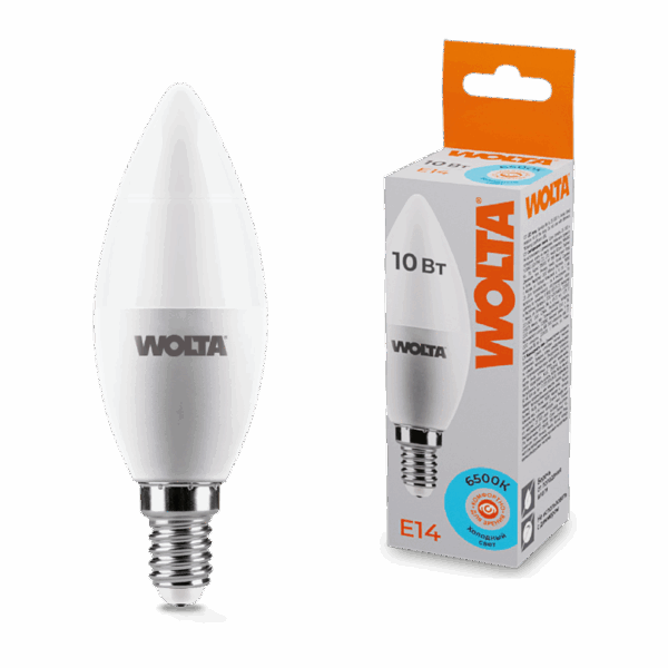 Светодиодная лампа WOLTA 25WC10E14 10Вт 6500K E14