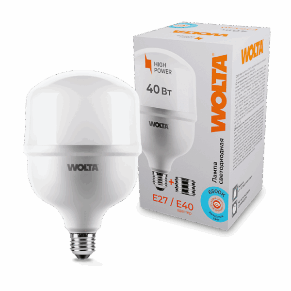 Светодиодная лампа WOLTA 25WHP40E27/40 40Вт 6500К Е27/Е40