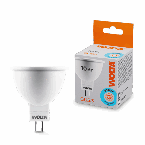 Светодиодная лампа WOLTA 25WMR16-220-10GU5.3 10Вт 6500K GU5.3