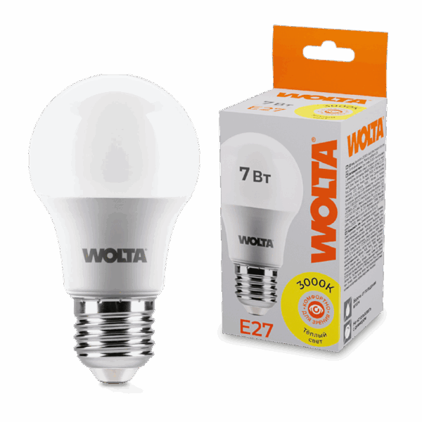 Светодиодная лампа WOLTA 25Y55BL7E27 7Вт 3000К E27