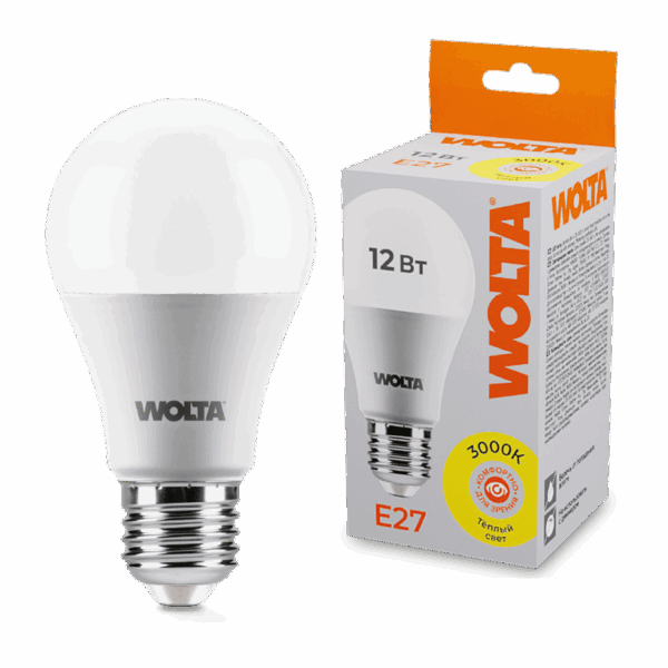 Светодиодная лампа WOLTA 25Y60BL12E27 12Вт 3000К E27