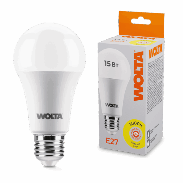 Светодиодная лампа WOLTA 25Y60BL15E27 15Вт 3000К E27
