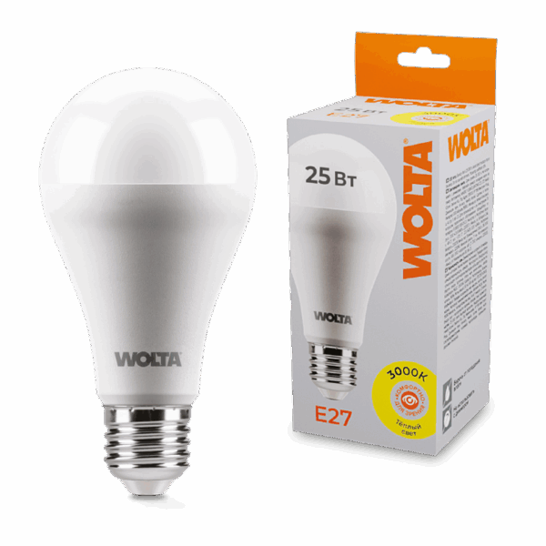 Светодиодная лампа WOLTA 25Y67BL25E27 25Вт 3000К E27