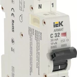 IEK ARMAT АВДТ B06S 1P+NP C32 30мА тип AC (18мм)
AR-B06S-1N-C32C030