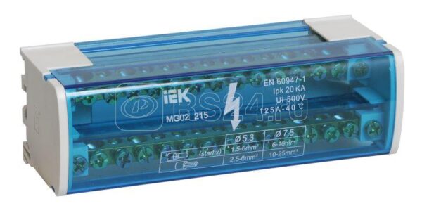 IEK Шины на DIN-рейку в корпусе (кросс-модуль) L+PEN 2х15
YND10-2-15-125