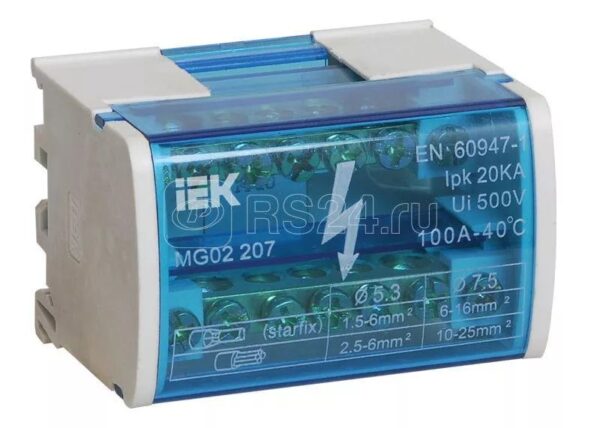 IEK Шины на DIN-рейку в корпусе (кросс-модуль) L+PEN 2х7
YND10-2-07-100