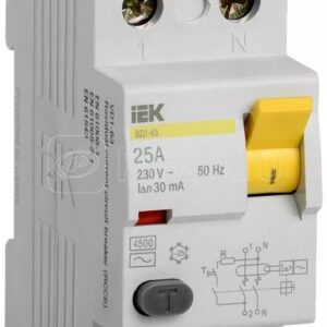 IEK KARAT Выключатель дифференциальный ВД1-63 (УЗО) 2Р 25А 30мА
MDV10-2-025-030