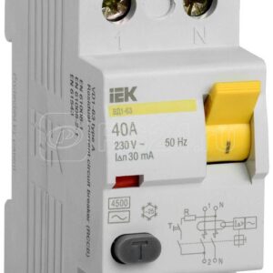 IEK KARAT Выключатель дифференциальный ВД1-63 (УЗО) 2Р 40А 30мА
MDV10-2-040-030