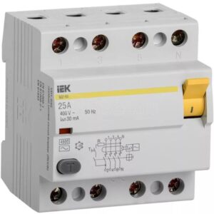 IEK KARAT Выключатель дифференциальный ВД1-63 (УЗО) 4Р 25А 30мА
MDV10-4-025-030