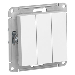 Systeme Electric AtlasDesign Бел Выключатель 3-клавишный сх.1+1+1, 10АХ, механизм
SE ATN000131