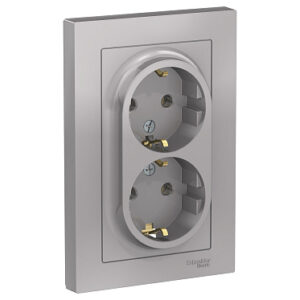 Systeme Electric AtlasDesign Алюминий Розетка с/з двойная, 16А, в сборе
SE ATN000324