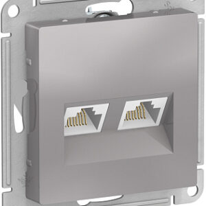 Systeme Electric AtlasDesign Алюминий Розетка двойная компьютерная RJ45+RJ45, кат.5E, механизм
SE ATN000385