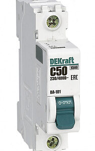 Dekraft Автоматический выключатель 1Р 50А х-ка C ВА-101 4,5кА 11059DEK