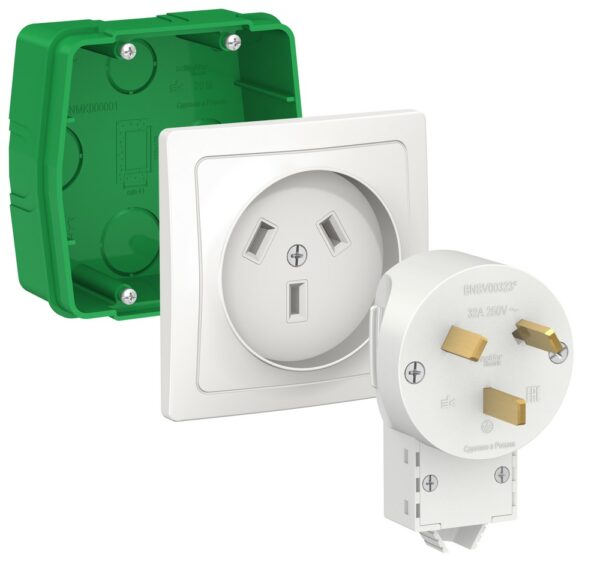 Systeme Electric Blanca внутр Бел Комплект силовой 32 А, 250 В: розетка, вилка, монтажная коробка
SE BLNSK013231