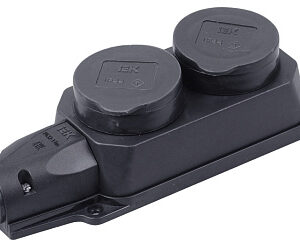 IEK OMEGA РБ32-1-0м Розетка (колодка) двухместная с защитными крышками IP44 PKR62-016-2-K02