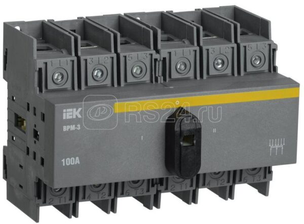 IEK KARAT Выключатель-разъединитель модульный ВРМ-3 3P 100А
MVR30-3-100