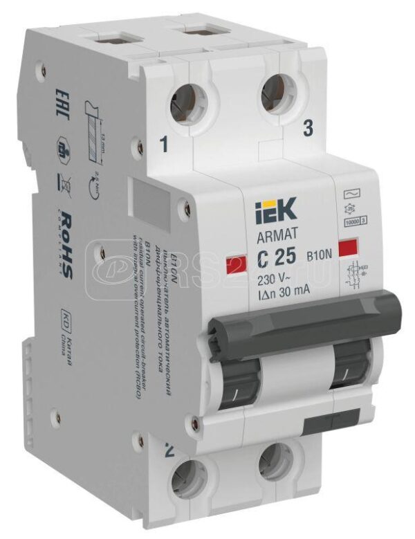 IEK ARMAT АВДТ B10N 2P C25 30мА тип AC AR-B10N-2-C025C030