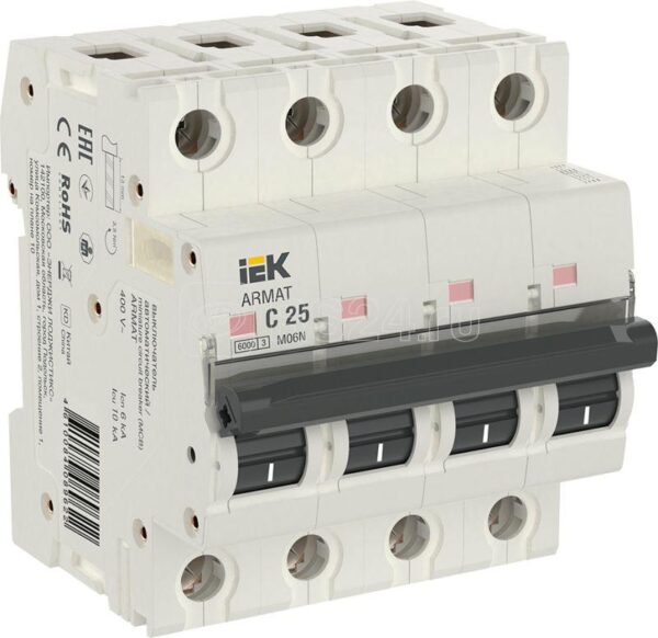 IEK ARMAT Автоматический выключатель M06N 4P C 25А AR-M06N-4-C025