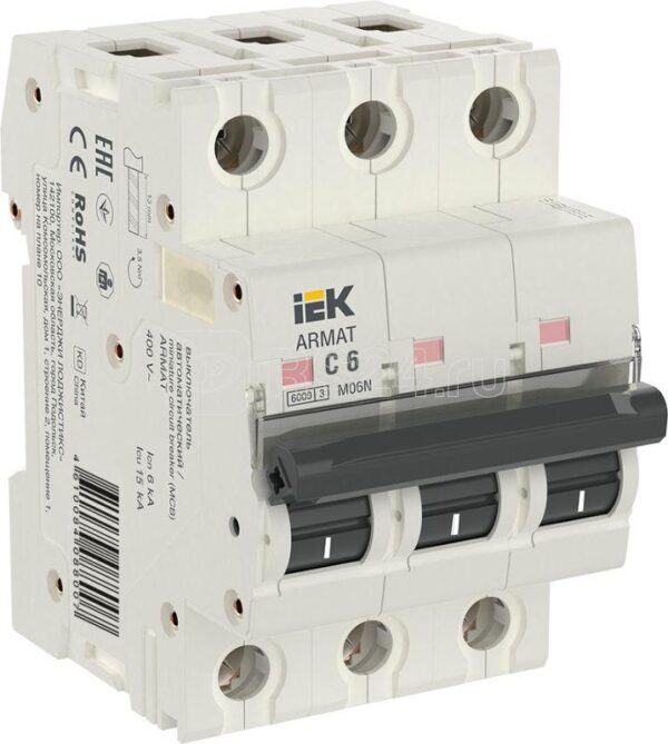 IEK ARMAT Автоматический выключатель M06N 3P C 6А
AR-M06N-3-C006