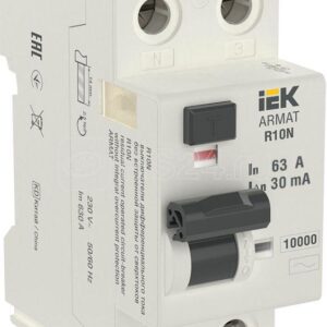IEK ARMAT ВДТ R10N 2P 63А 30мА тип AC
AR-R10N-2-063C030