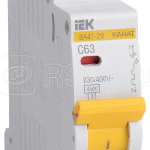 IEK KARAT Автоматический выключатель ВА47-29 1Р 63А 4,5кА х-ка С MVA20-1-063-C