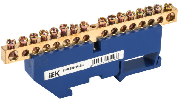 IEK Шина N ноль на DIN-изол ШНИ-6х9-16-Д-С YNN10-69-16D-K07