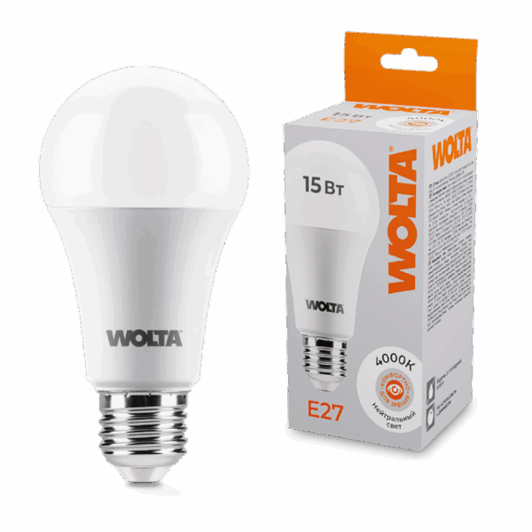 Светодиодная лампа WOLTA 25S60BL15E27 15Вт 4000К E27