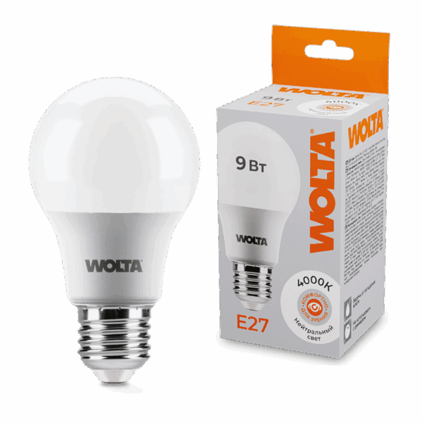 Светодиодная лампа WOLTA 25S60BL9E27 9Вт 4000К E27