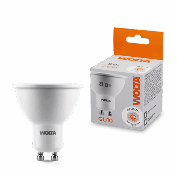 Светодиодная лампа WOLTA 25SPAR16-230-8GU10 8Вт 4000K GU10