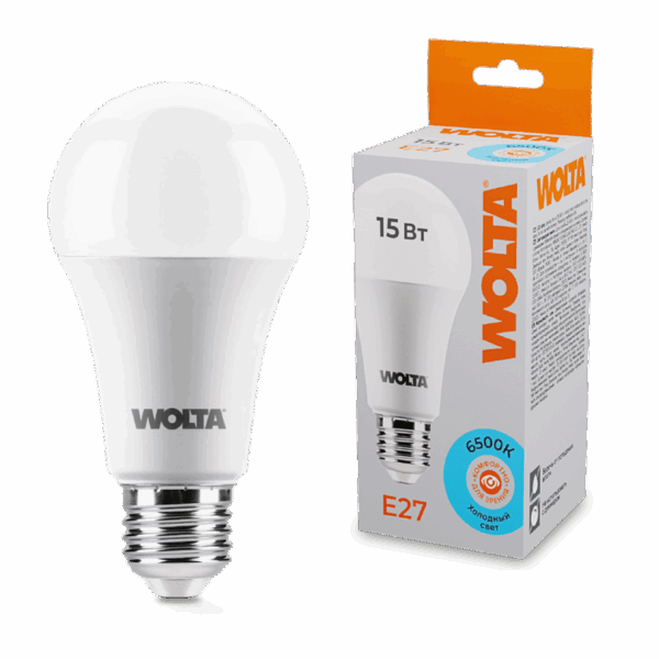 Светодиодная лампа WOLTA 25W60BL15E27 15Вт 6500К E27