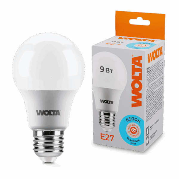 Светодиодная лампа WOLTA 25W60BL9E27 9Вт 6500К E27