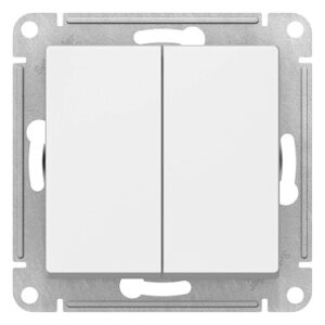Systeme Electric AtlasDesign Белый Переключатель 2-клавишный перекрестный, 2 x сх. 7, 10АХ, механизм SE ATN000173