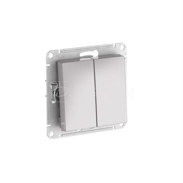 ATN000365S ATLASDESIGN 2-клавишный переключатель, 10АХ, мех., быстрозажим. клем., алюминий (