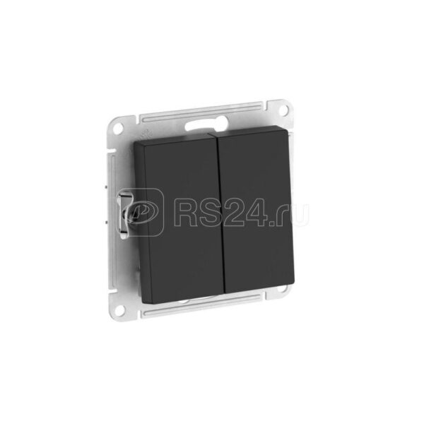 ATN001065S ATLASDESIGN 2-клавишный переключатель, 10А, мех., быстрозажим. клем., карбон