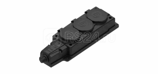 MST4103BK MultiSet Колодка 3х розетка 2К+З каучуковая 16А/250В IP44 Чёрная