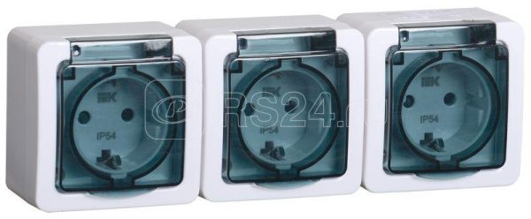 Iek germes plus РСб23 3 ГПБд Розетка 3м с з/к о/у ip54 (дымчатый) ermp32 k03 16 54 ec