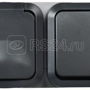 Iek tors Блок розетка + выключ. гор. 16А ip55 ts142 графит ts g10 6 55 v k53