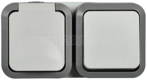 Iek tors Блок розетка + выключ. гор. 16А ip55 ts242 белый ts g10 6 55 v k41
