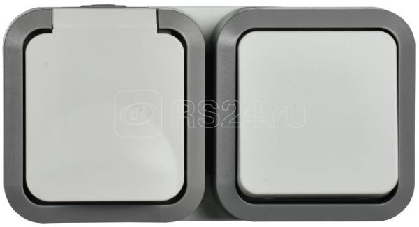 Iek tors Блок розетка + выключ. гор. 16А ip55 ts242 белый ts g10 6 55 v k41