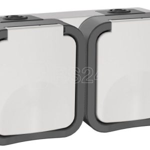 Iek tors Розетка 2 ая с з/к кр. гориз. 16А ip55 ts222 белый ts r26 16 55 g k41