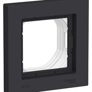 Atlasdesign aqua 1 п. рамка ip44, карбон
