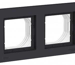 Atlasdesign aqua 2 п. рамка ip44, карбон