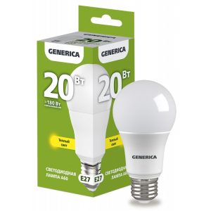 Iek generica Лампа led a60 груша 20Вт 230В 3000К e27 ll a60 20 230 30 e27 g